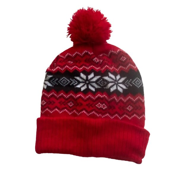 Disney Minnie Mouse Fair Isle Youth Winter Hat -Stocking Cap-Red-OS0GUC - Picture 4 of 6